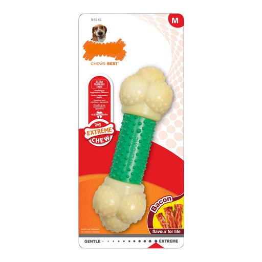 Dog Chewing Toy Nylabone Extreme Chew Double Action Bacon Mint 2-in-1 - VMX PETS