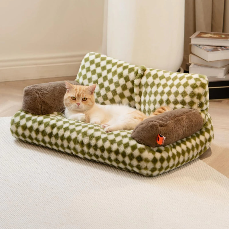 Fluffy Cat Couch Washable Pet Couch Bed For Cats And Small Dogs Up To Non-Slip Dog Beds - VMX PETS - VMX PETS