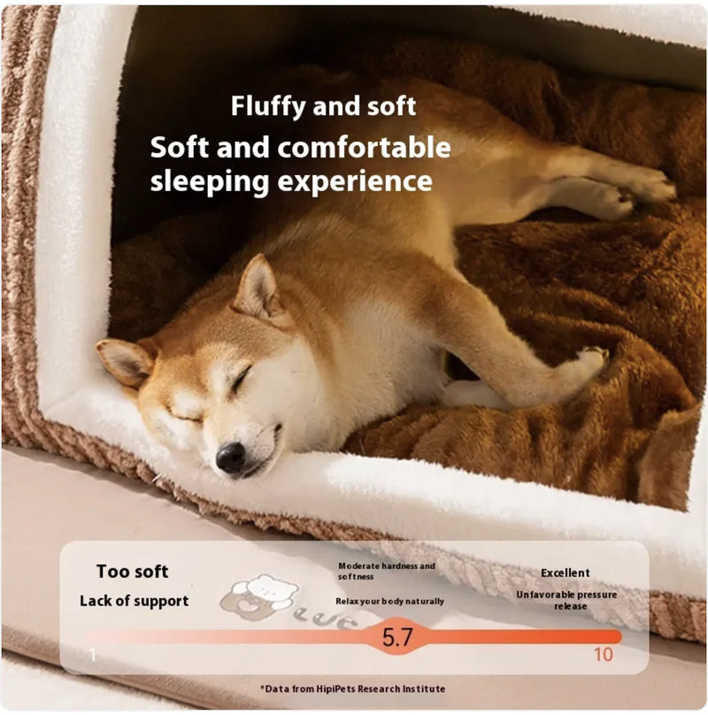 Cozy Bear-Shaped Enclosed Pet Bed for Small Dogs - VMX PETS - VMX PETS