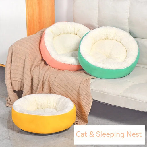 Comfortable Round Lamb Wool Warm Pet Bed - VMX PETS - VMX PETS
