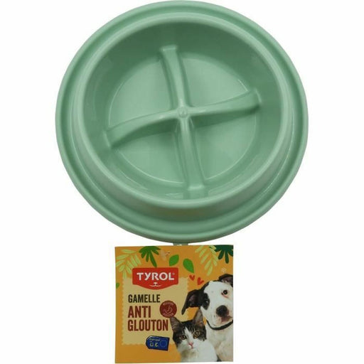 Slow Eating Food Bowl for Pets Tyrol Green Plastic Ø 15 cm 500 ml - VMX PETS
