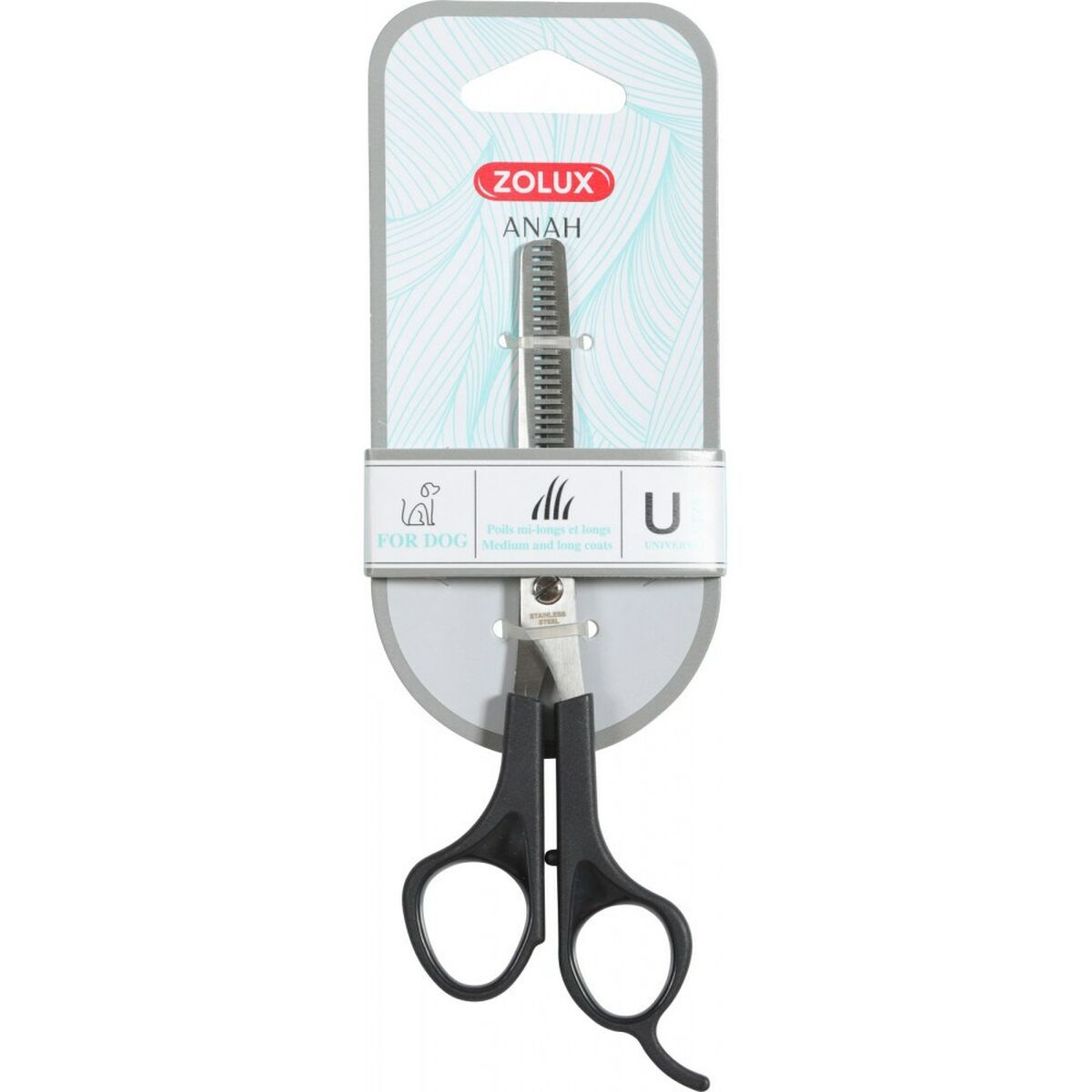 Scissors Zolux 470836 Black Multicolour Black/Silver Stainless steel - VMX PETS