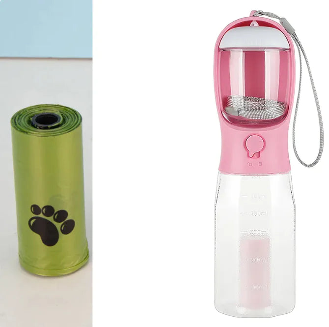 Portable Cat Dog Water Bottle Food Feeder Drinker Poop Dispenser 3 In 1 Leak-proof Multifunctional Dog Water Bottle Pet Products - VMX PETS - VMX PETS