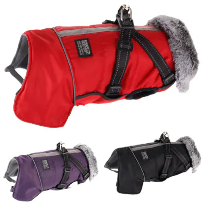 Pet Warm Fur Collar Cotton-padded Jacket - VMX PETS - VMX PETS