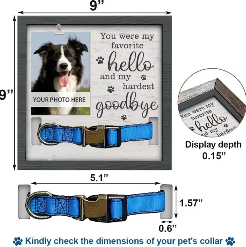Creative Wooden Pet Commemorative Plaque - Dog Collar & Photo Frame - VMX PETS - VMX PETS