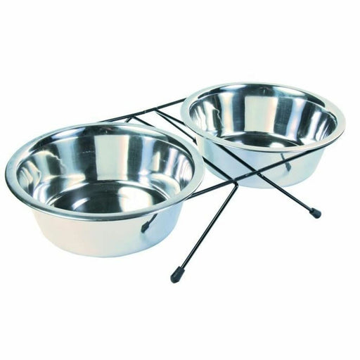Dog Feeder Trixie Double Stainless steel 1,8 L - VMX PETS
