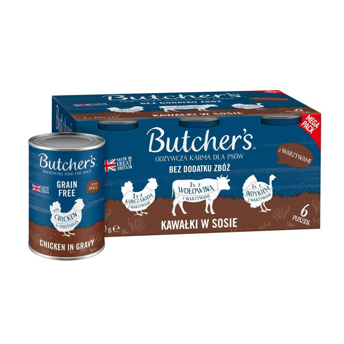 Alimentation humide Butcher's Original Junior Mega pack mix Poulet 6 x 400 g