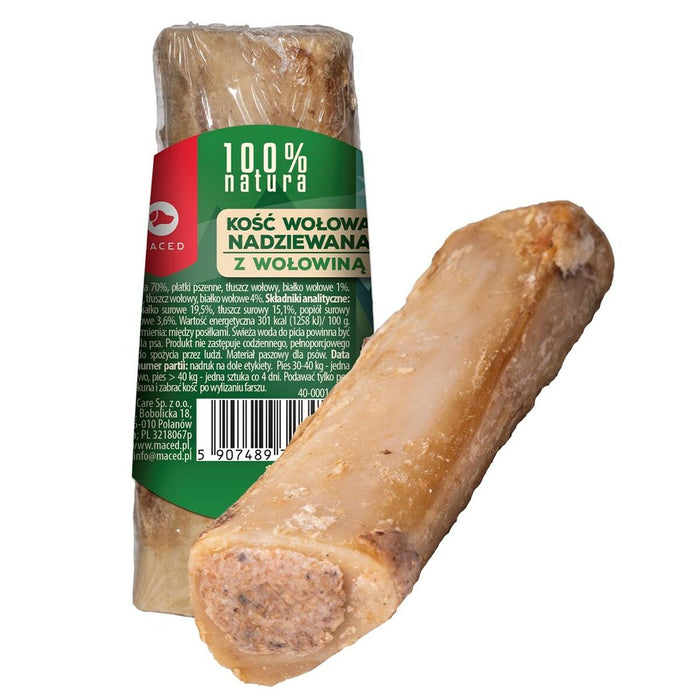 Jouet pour chien Maced Bone stuffed with beef rumen Viande de bœuf