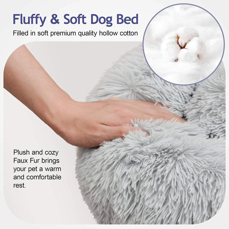 Soft Winter Warm Long Plush Donut Pet Bed - VMX PETS - VMX PETS
