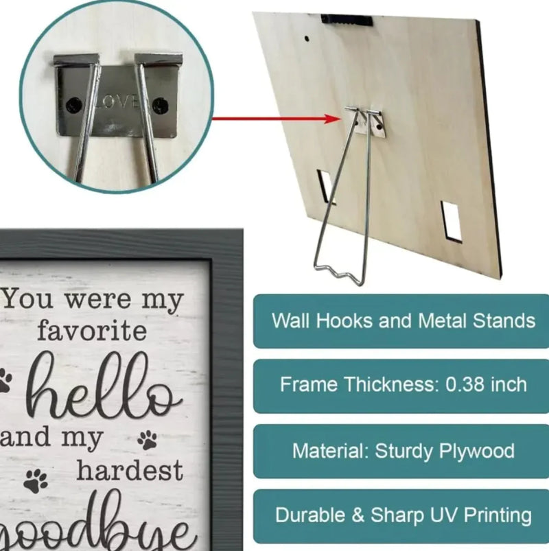 Creative Wooden Pet Commemorative Plaque - Dog Collar & Photo Frame - VMX PETS - VMX PETS