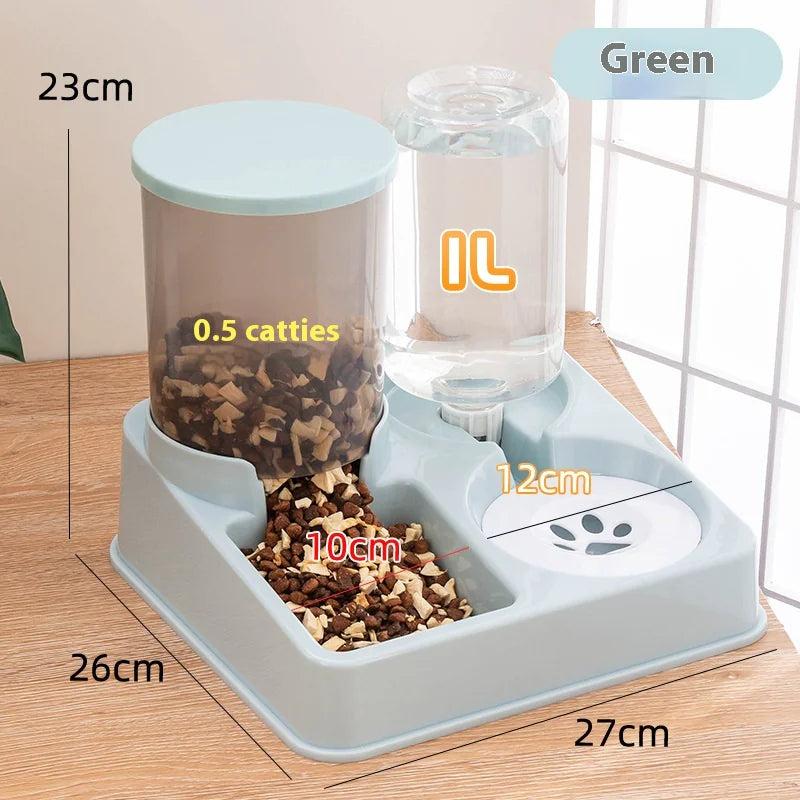 2-in-1 Automatic Pet Feeder & Water Dispenser – Dual Bowl for Food & Drinking - VMX PETS - VMX PETS