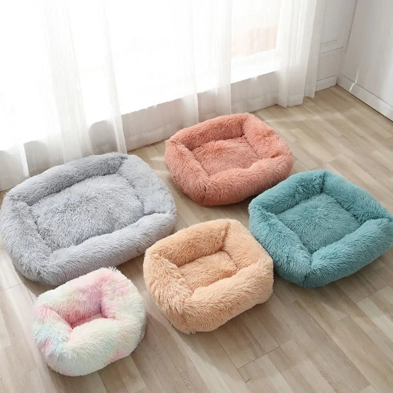Plush Square Cat Bed: Warm Winter Pet Nest for Small Dogs and Cats - VMX PETS - VMX PETS