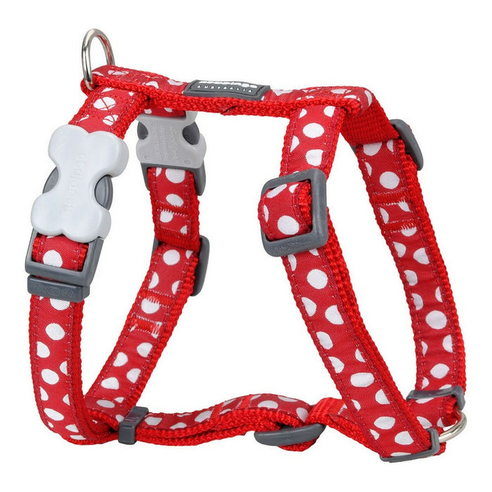 Dog Harness Red Dingo Style Red White Spots 25-39 cm - VMX PETS