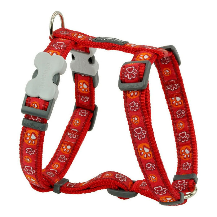 Dog Harness Red Dingo Style Red Animal footprint 37-61 cm - VMX PETS
