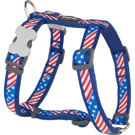Dog Harness Red Dingo US Flag 25-39 cm Red Blue - VMX PETS