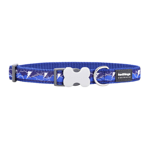 Dogs Collar Red Dingo Style Lightning Navy Blue - VMX PETS