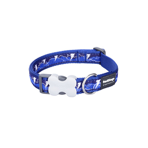 Dogs Collar Red Dingo Style Lightning Navy Blue - VMX PETS