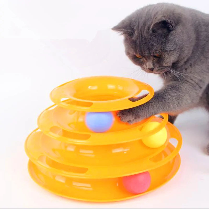 Three Levels Pet Cat Toy Tower Tracks Disc - VMX PETS - VMX PETS