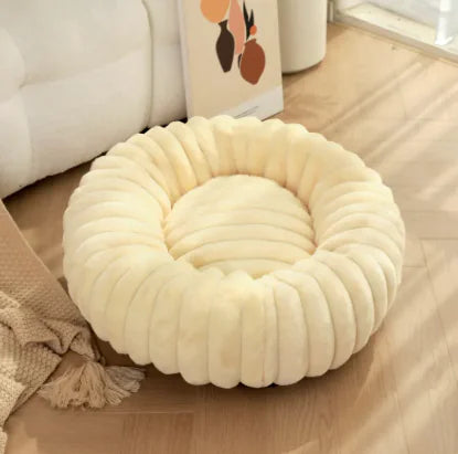 High Weight Pet Nest Straight Rabbit Plush Mat Round Long Hair Cat Nest Warm Winter Dog Bed Kennel - VMX PETS - VMX PETS