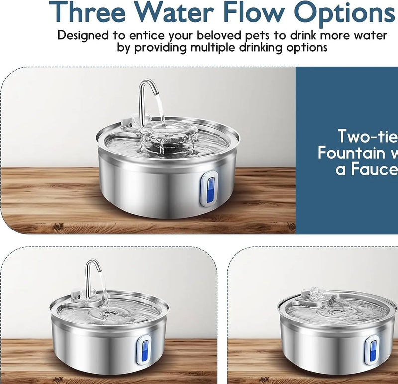 Pet Water Dispenser with Stainless Steel Faucet - VMX PETS - VMX PETS