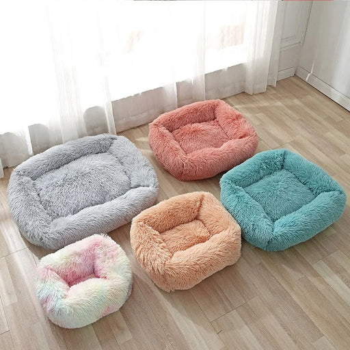 Plush Square Cat Bed: Warm Winter Pet Nest for Small Dogs and Cats - VMX PETS - VMX PETS