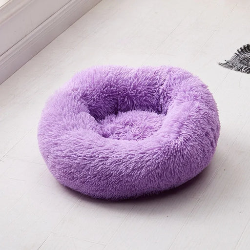Long Plush Super Soft Round Pet Bed - VMX PETS - VMX PETS