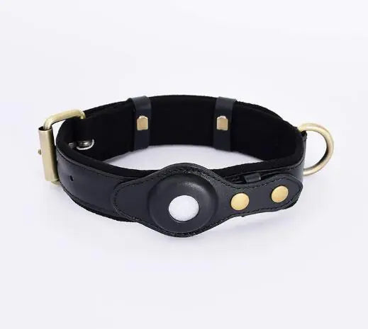New Leather Airtag Dog Collar Pet Adjustable Collar - VMX PETS - VMX PETS