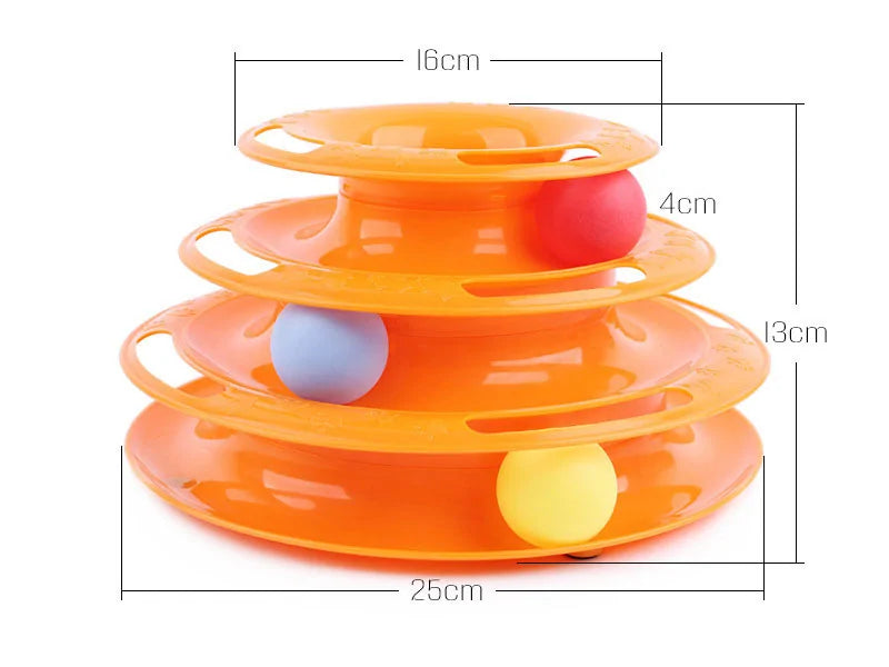 Three Levels Pet Cat Toy Tower Tracks Disc - VMX PETS - VMX PETS