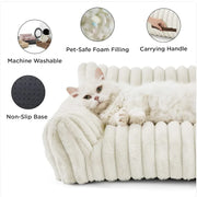 Bedsure Cute Cat Sofa - Soft Corduroy Fleece Pet Bed - VMX PETS - VMX PETS