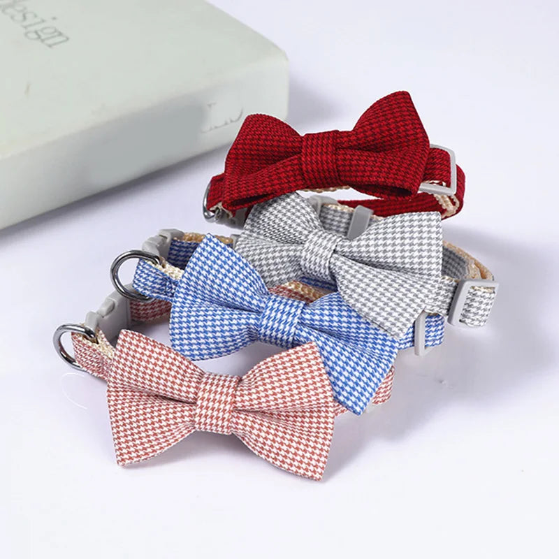 Plaid Print Pet Bow Tie Collar - VMX PETS - VMX PETS