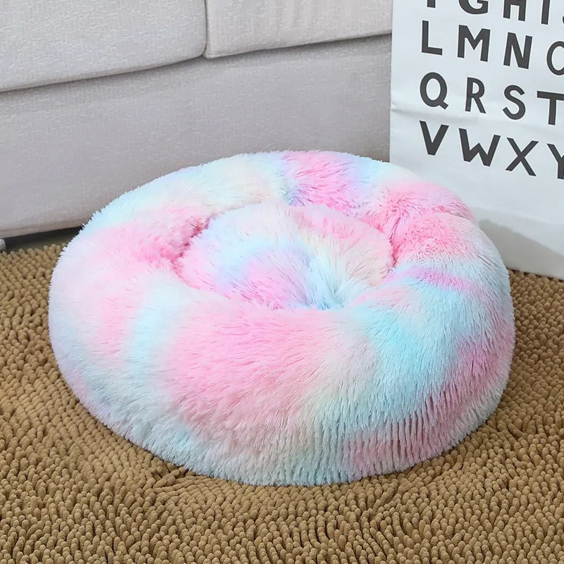 Soft Winter Warm Long Plush Donut Pet Bed - VMX PETS - VMX PETS