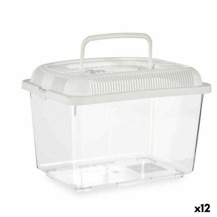 Fish tank With handle Medium White Plastic 3 L 17 x 16 x 24 cm (12 Units) - VMX PETS