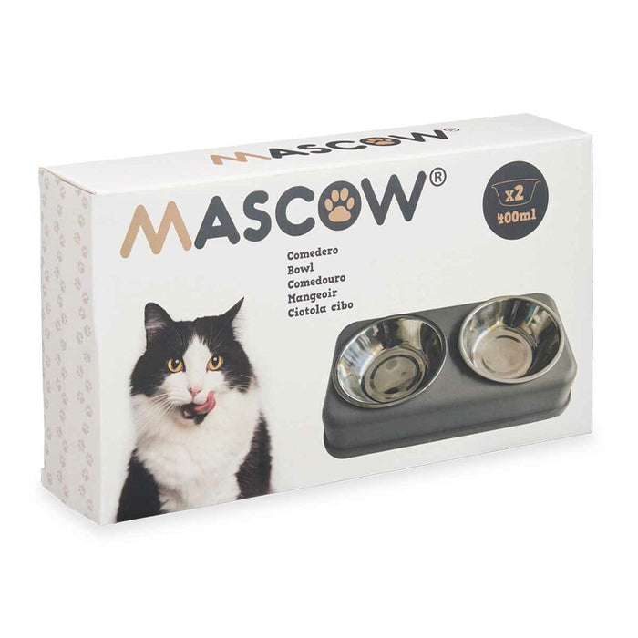 Mascow Grey Metal Double Pet Feeding Dish (12 Units) (Copy) - VMX PETS