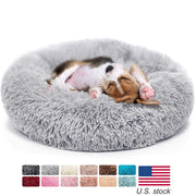 Soft Winter Warm Long Plush Donut Pet Bed - VMX PETS - VMX PETS