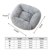 Plush Square Cat Bed: Warm Winter Pet Nest for Small Dogs and Cats - VMX PETS - VMX PETS