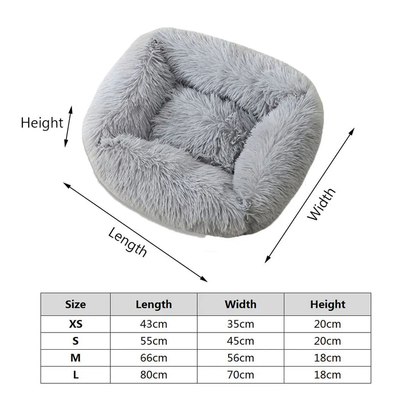 Plush Square Cat Bed: Warm Winter Pet Nest for Small Dogs and Cats - VMX PETS - VMX PETS