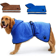 Soft Absorbent Pet Bathrobe with Drying Towel and Hat - VMX PETS - VMX PETS