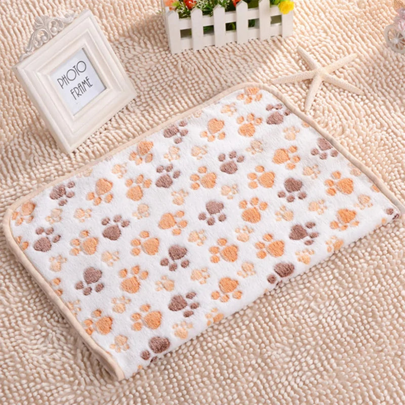 Floral Pet Sleep Warm Paw Print Bed - VMX PETS - VMX PETS