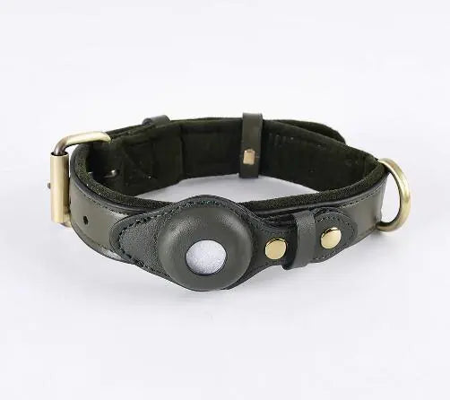 New Leather Airtag Dog Collar Pet Adjustable Collar - VMX PETS - VMX PETS