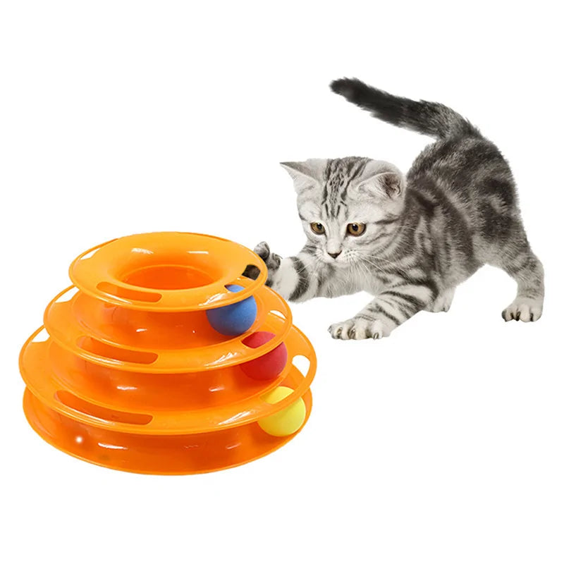 Three Levels Pet Cat Toy Tower Tracks Disc - VMX PETS - VMX PETS