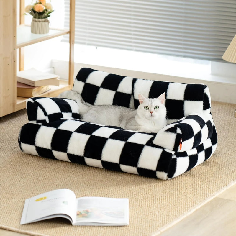 Fluffy Cat Couch Washable Pet Couch Bed For Cats And Small Dogs Up To Non-Slip Dog Beds - VMX PETS - VMX PETS