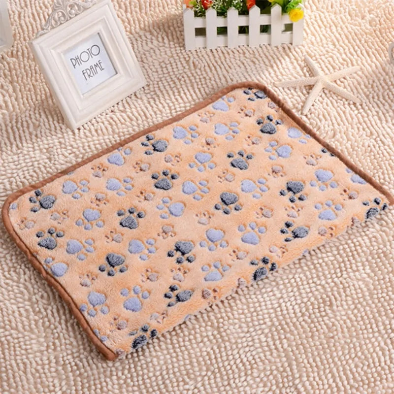 Floral Pet Sleep Warm Paw Print Bed - VMX PETS - VMX PETS