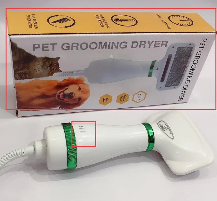 Precise Title: 2-in-1 Portable Pet Grooming Dryer and Comb - VMX PETS - VMX PETS