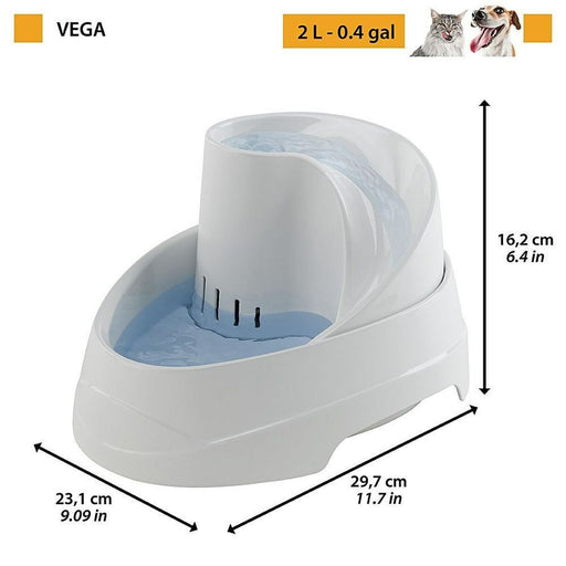 Cooling Pet Water Bowl Ferplast Vega Sanitized 23,1 x 16,2 x 29,7 cm - VMX PETS