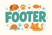 create a picture with the word FOOTER. Use the colors of my website www.vmxpets.com The theme is petshop