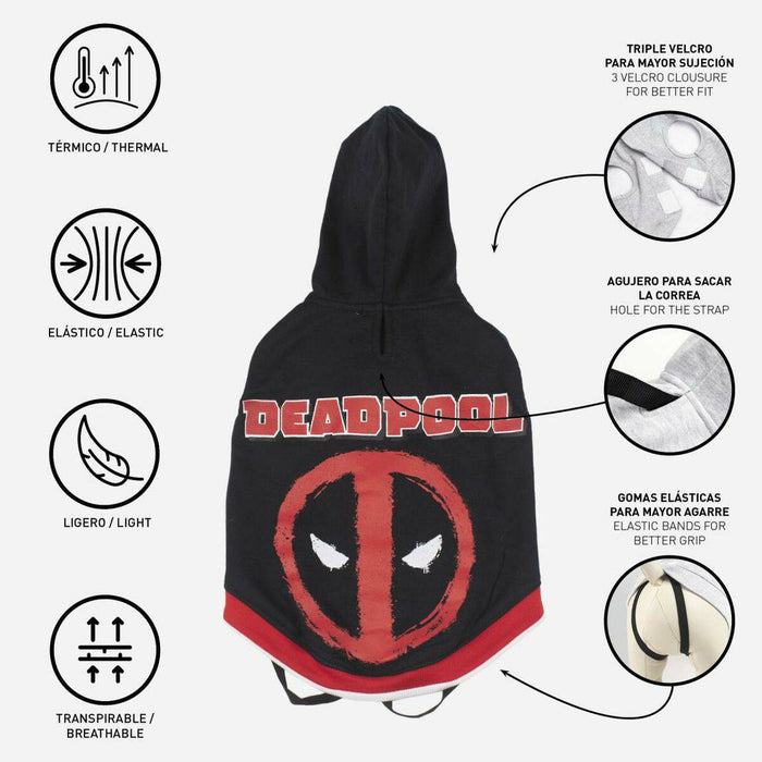 Deadpool Black - Red Dog Sweatshirt - VMX PETS