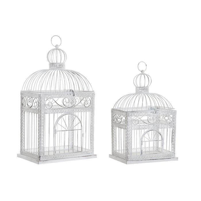 DKD Home Decor White Metal Cage For Birds - VMX PETS