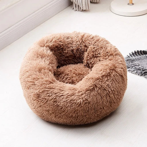 Long Plush Super Soft Round Pet Bed - VMX PETS - VMX PETS