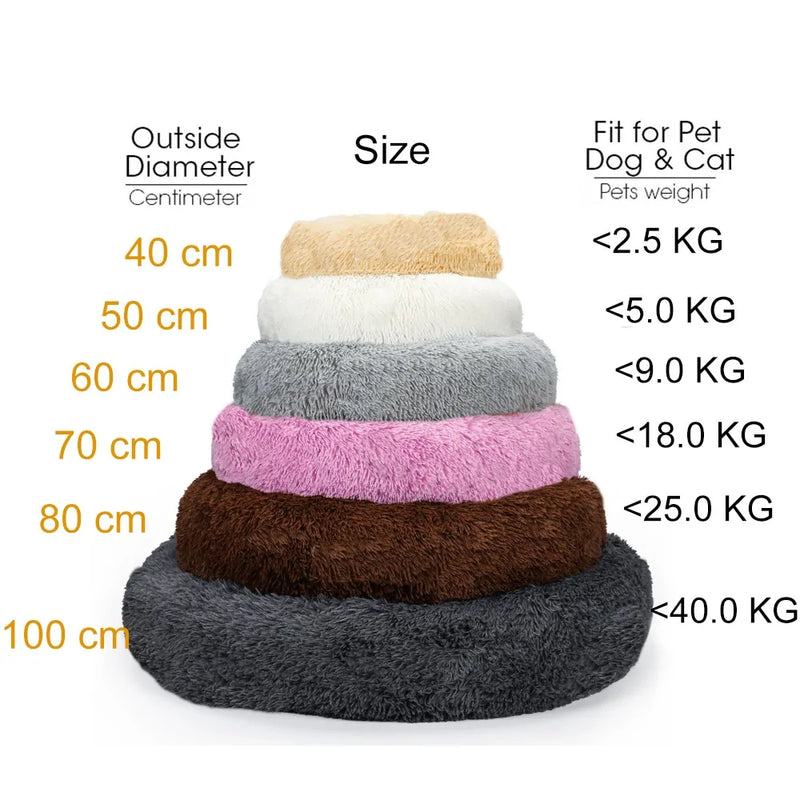 Soft Winter Warm Long Plush Donut Pet Bed - VMX PETS - VMX PETS