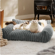 Bedsure Cute Cat Sofa - Soft Corduroy Fleece Pet Bed - VMX PETS - VMX PETS